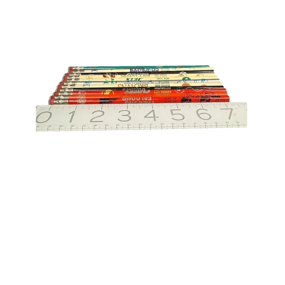 VTG NFL Football Pencil Lot of 11 Unsharpened Pencils Teams Teammate New NOS